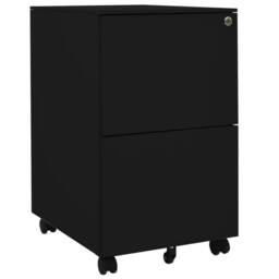 Berkfield Home Mobile File Cabinet Black 39x45x67 cm Steel - Size: 39 x 45 x 67 cm - thumbnail 2