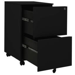 Berkfield Home Mobile File Cabinet Black 39x45x67 cm Steel - Size: 39 x 45 x 67 cm - thumbnail 5