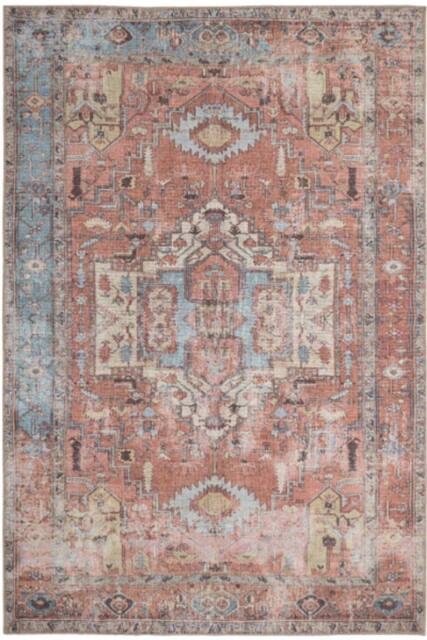 Kukoon Rust Beige Distressed Extra Large Rug 280cm x 370cm Machine Washable in Terracotta - Size: 280 cm x 370 cm