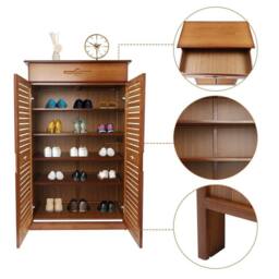 Kelvenix 5 Tier Bamboo Shoe Rack in Brown - Size: 0.6m2 - thumbnail 5