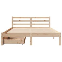 Berkfield Home Bed Frame without Mattress 120x190 cm Small Double Solid Wood Pine in Brown - thumbnail 4