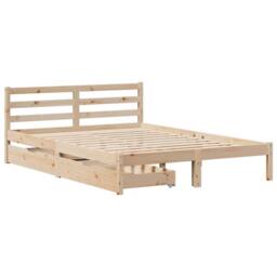 Berkfield Home Bed Frame without Mattress 120x190 cm Small Double Solid Wood Pine in Brown - thumbnail 3
