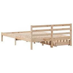 Berkfield Home Bed Frame without Mattress 120x190 cm Small Double Solid Wood Pine in Brown - thumbnail 6