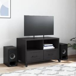 Berkfield Home TV Cabinet Black 68x39x43.5 cm Steel