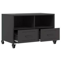 Berkfield Home TV Cabinet Black 68x39x43.5 cm Steel - thumbnail 9