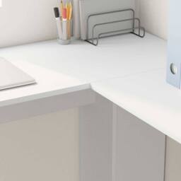 Berkfield Home White Corner Desk with Storage White 140x113, 5x75cm - Size: 5x75 cm - thumbnail 4