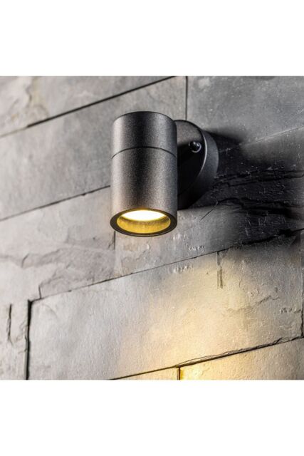 CGC Lighting 'Leon' Black Stainless Steel GU10 Down Outdoor Wall Light IP44 - image 1
