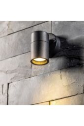 CGC Lighting 'Leon' Black Stainless Steel GU10 Down Outdoor Wall Light IP44 - thumbnail 1
