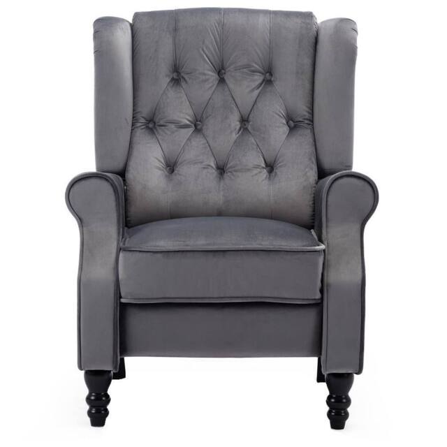 SquareBoxx Belgrave Luxury Pushback Recliner Armchair in Grey - image 1