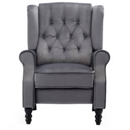 SquareBoxx Belgrave Luxury Pushback Recliner Armchair in Grey - thumbnail 1