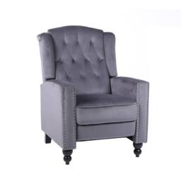 SquareBoxx Belgrave Luxury Pushback Recliner Armchair in Grey - thumbnail 2
