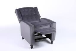 SquareBoxx Belgrave Luxury Pushback Recliner Armchair in Grey - thumbnail 3
