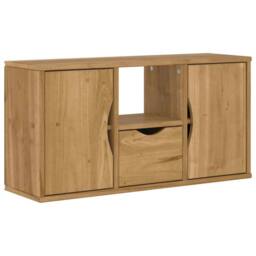 Berkfield Home TV Cabinet with Drawer ODDA 79x24x40 cm Solid Wood Pine in Brown - Size: 79 x 24 x 40 cm - thumbnail 3