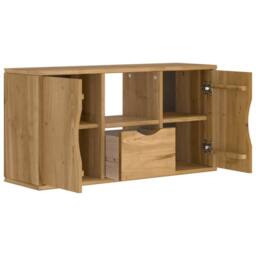 Berkfield Home TV Cabinet with Drawer ODDA 79x24x40 cm Solid Wood Pine in Brown - Size: 79 x 24 x 40 cm - thumbnail 5