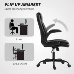 STILVORA Office Chair with Flip-Up Armrests Black - thumbnail 9