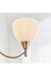 Netlighting Alton 3 Light Multi Arm Ceiling Pendant Antique Brass Opal Glass E14 in Gold - thumbnail 6