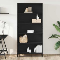 Berkfield Home Bookcase Black 80.5x35x170.5 cm Engineered Wood - thumbnail 3