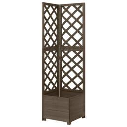 Berkfield Home Beautiful Corner Trellis Planter Grey 40x40x150 cm Solid Fir Wood - Size: 40 x 40 x 150 cm - thumbnail 2