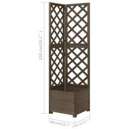 Berkfield Home Beautiful Corner Trellis Planter Grey 40x40x150 cm Solid Fir Wood - Size: 40 x 40 x 150 cm - thumbnail 6