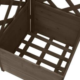 Berkfield Home Beautiful Corner Trellis Planter Grey 40x40x150 cm Solid Fir Wood - Size: 40 x 40 x 150 cm - thumbnail 4