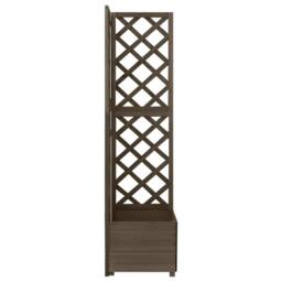 Berkfield Home Beautiful Corner Trellis Planter Grey 40x40x150 cm Solid Fir Wood - Size: 40 x 40 x 150 cm - thumbnail 3
