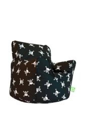 Bean Lazy Cotton Black Pirate Skull & Cross Bones Bean Bag Arm Chair Toddler Size - Size: Small - thumbnail 2