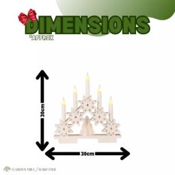 Marco Paul Wooden Star Christmas Candle Bridge with 5 Faux Candle Arch in White - thumbnail 3