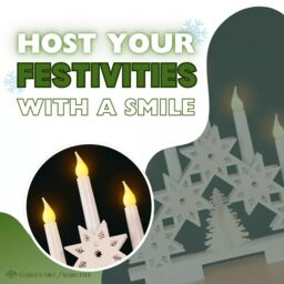 Marco Paul Wooden Star Christmas Candle Bridge with 5 Faux Candle Arch in White - thumbnail 5