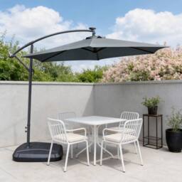 MIMO Cantilever Garden Parasol Outdoor Umbrella Sunshade with Crank Handle in Grey - Size: 1 Pack - thumbnail 6
