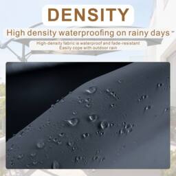 MIMO Cantilever Garden Parasol Outdoor Umbrella Sunshade with Crank Handle in Grey - Size: 1 Pack - thumbnail 3