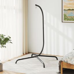 Costway C Frame Hammock Chair Stand Heavy Duty Metal Hammock Stand in Black - thumbnail 5