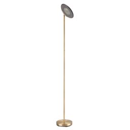 Happy Homewares Modern LED Uplighter Metal Floor Lamp with Memory Dimmer Button in Metallic Gold - thumbnail 3