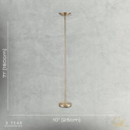 Happy Homewares Modern LED Uplighter Metal Floor Lamp with Memory Dimmer Button in Metallic Gold - thumbnail 7