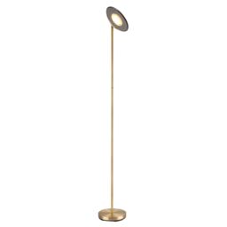 Happy Homewares Modern LED Uplighter Metal Floor Lamp with Memory Dimmer Button in Metallic Gold - thumbnail 2