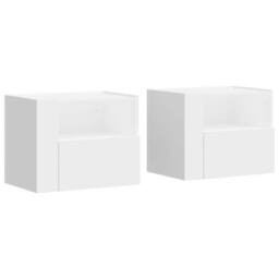 Berkfield Home Decorative Wall-mounted Bedside Cabinets 2 pcs White 45x30x35 cm - Size: 45 x 30 x 35 cm - thumbnail 3