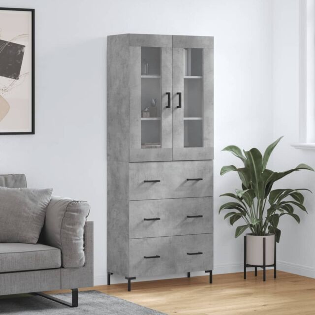 Berkfield Home Highboard Concrete Grey 69.5x34x180 cm Engineered Wood - image 1