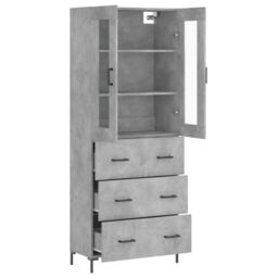 Berkfield Home Highboard Concrete Grey 69.5x34x180 cm Engineered Wood - thumbnail 4
