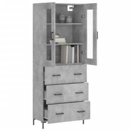 Berkfield Home Highboard Concrete Grey 69.5x34x180 cm Engineered Wood - thumbnail 3
