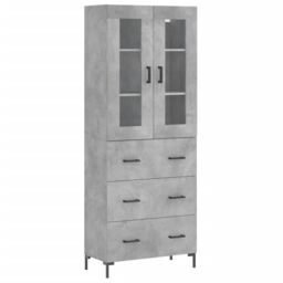 Berkfield Home Highboard Concrete Grey 69.5x34x180 cm Engineered Wood - thumbnail 2