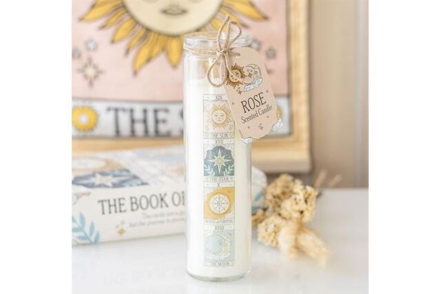KDMD Vintage Tarot Rose Tube Candle in White - image 1