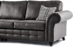 Furniture 786 Oakland Suede Leather 1c2 Corner Sofa in Black - thumbnail 3