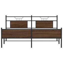Berkfield Home Metal Bed Frame without Mattress Brown Oak 160x200 cm - thumbnail 6