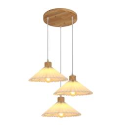 Goeco Modern Pendant Lamp, Pleated Fabric Shade, Vintage Style Chandeliers in White