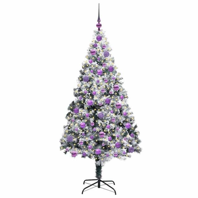 Berkfield Home Green Artificial Christmas Tree with 300 LEDs with Stand Green 180 cm - image 1