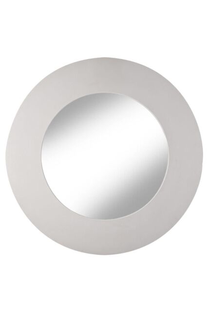 nielsen Round Wooden Wall Mirror Light Grey 90cm - image 1
