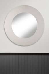 nielsen Round Wooden Wall Mirror Light Grey 90cm - thumbnail 2