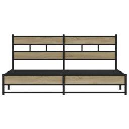 Berkfield Home Metal Bed Frame without Mattress Sonoma Oak 180x200 cm Super King in Brown - thumbnail 4