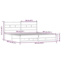 Berkfield Home Metal Bed Frame without Mattress Sonoma Oak 180x200 cm Super King in Brown - thumbnail 9