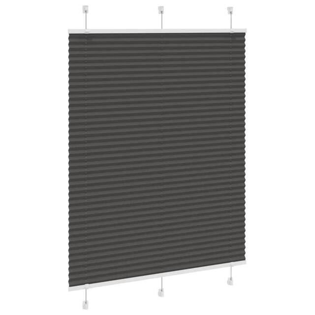 Berkfield Home Pleated Blind Black 105x150 cm Fabric Width 104.4 cm Polyester - image 1