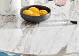 FurnitureboxUK Novara 100cm Round 4-Seater Dining Table With Gold Chrome Legs in Off-White - thumbnail 4